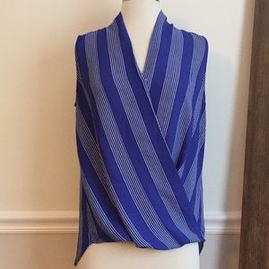 Faux wrap, high-low chiffon top